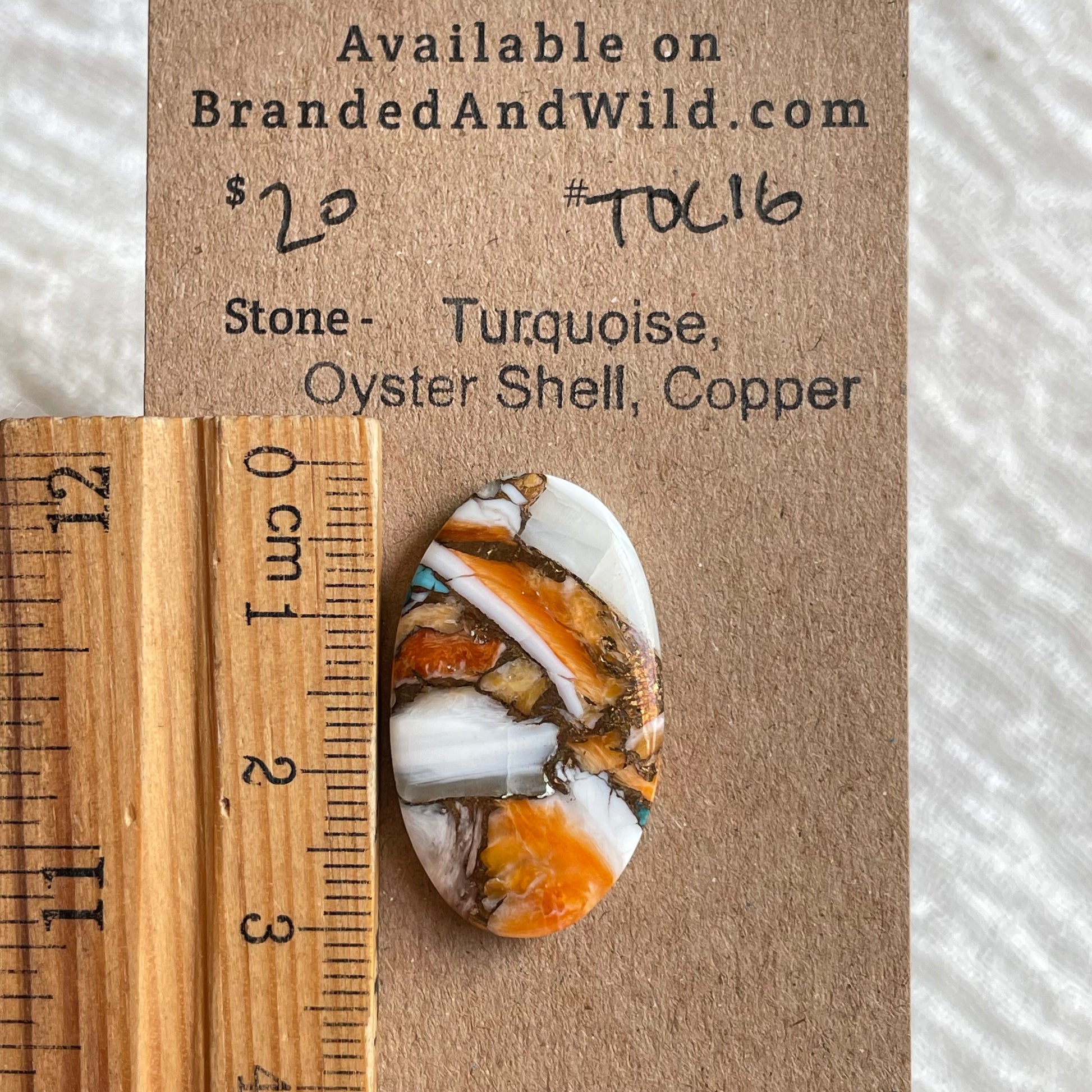 Turquoise, Oystershell, Copper Cabochon - TOC16 7FC06A03-155C-4EDC-9D22-5D1C94BE9A06 Brandedandwild.com