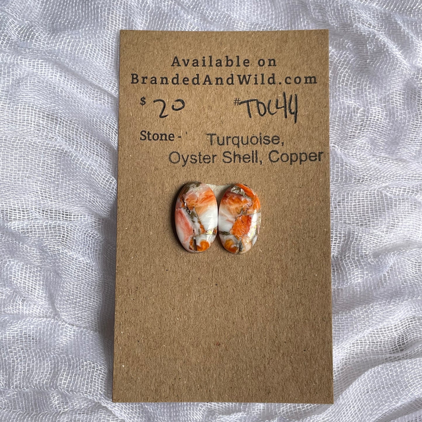 Turquoise, Oyster Shell, Copper Cabochon - TOC44 7FD25E97-DA0C-44DB-AC5E-1A1E4A70A24F Brandedandwild.com