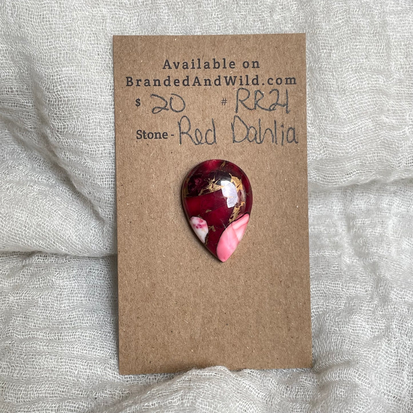 Red Dahlia Cabochon - RD21 7FDEFA3A-3126-48C9-938C-09A6E2186F5C Brandedandwild.com