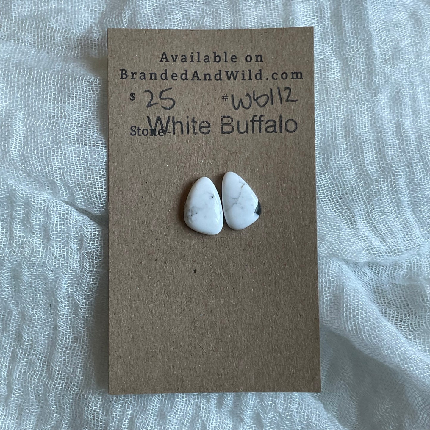 White Buffalo Cabochon - WB112 7FDFDC8D-394C-4B9A-9427-215A8B77CAB6 Brandedandwild.com