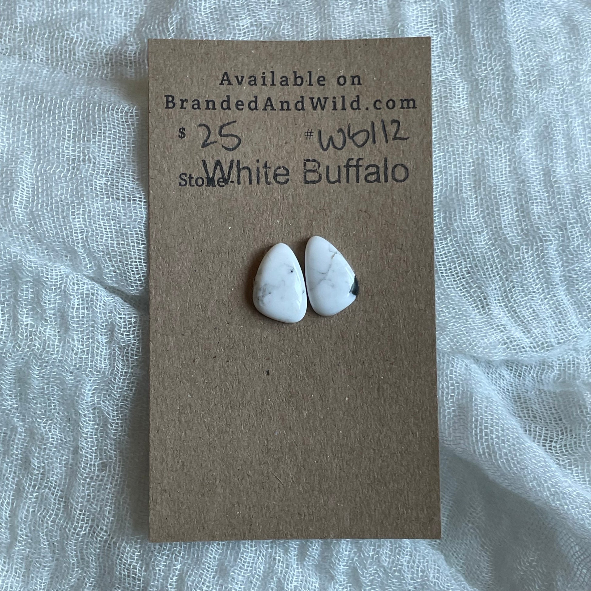 White Buffalo Cabochon - WB112 7FDFDC8D-394C-4B9A-9427-215A8B77CAB6 Brandedandwild.com