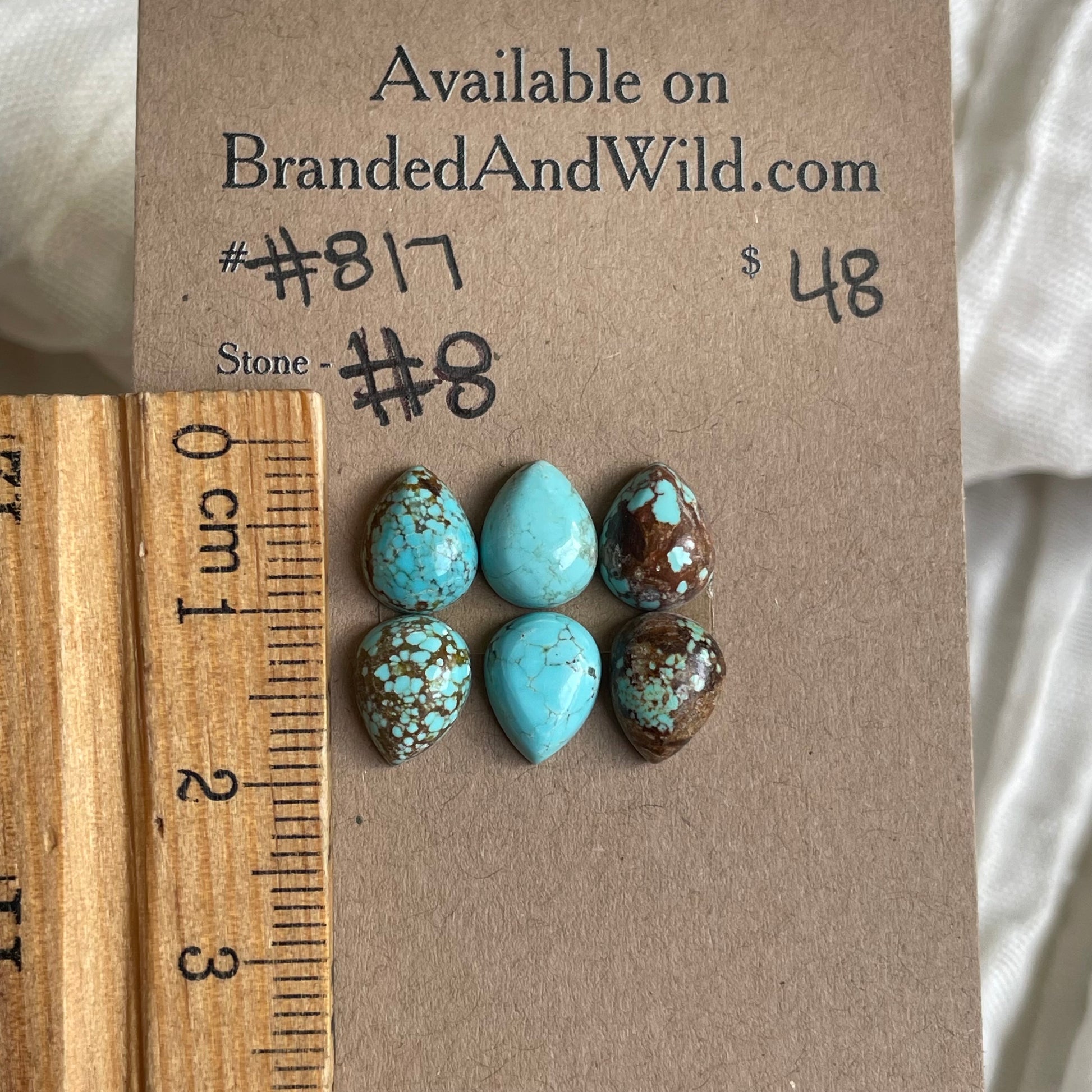 #8 Turquoise Cabochon - #817 7FFE350C-F616-4D3B-86A6-D2960EDB7F6F Brandedandwild.com
