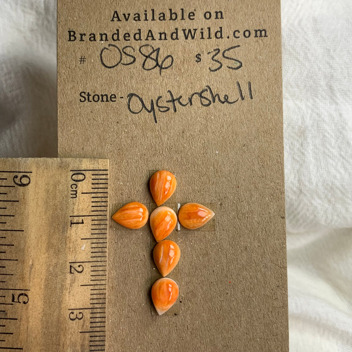Oyster Shell Cabochon - OS86 8016637D-E27A-4E11-9425-A67493C8A008 Brandedandwild.com