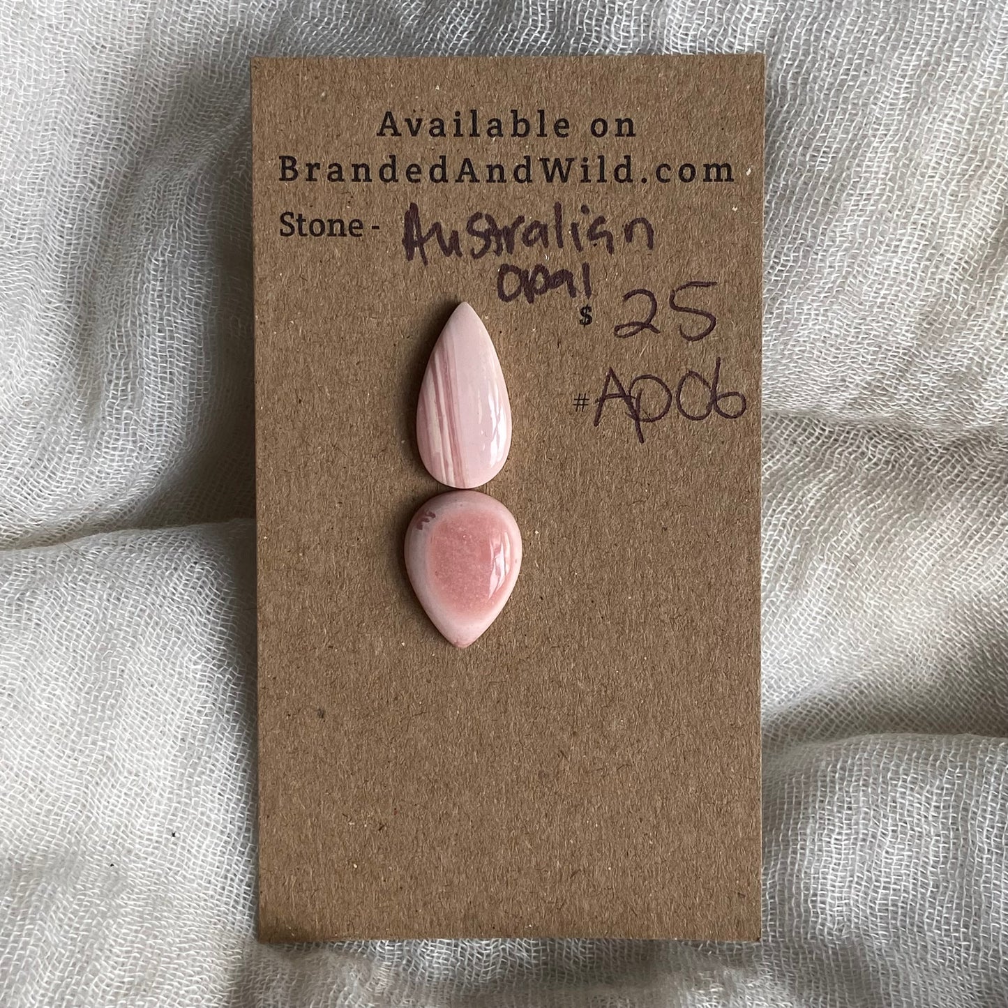 Australian Pink Opal Cabochon - APO6 809007F7-3FC1-4A1E-B271-126EFC94FC51 Brandedandwild.com