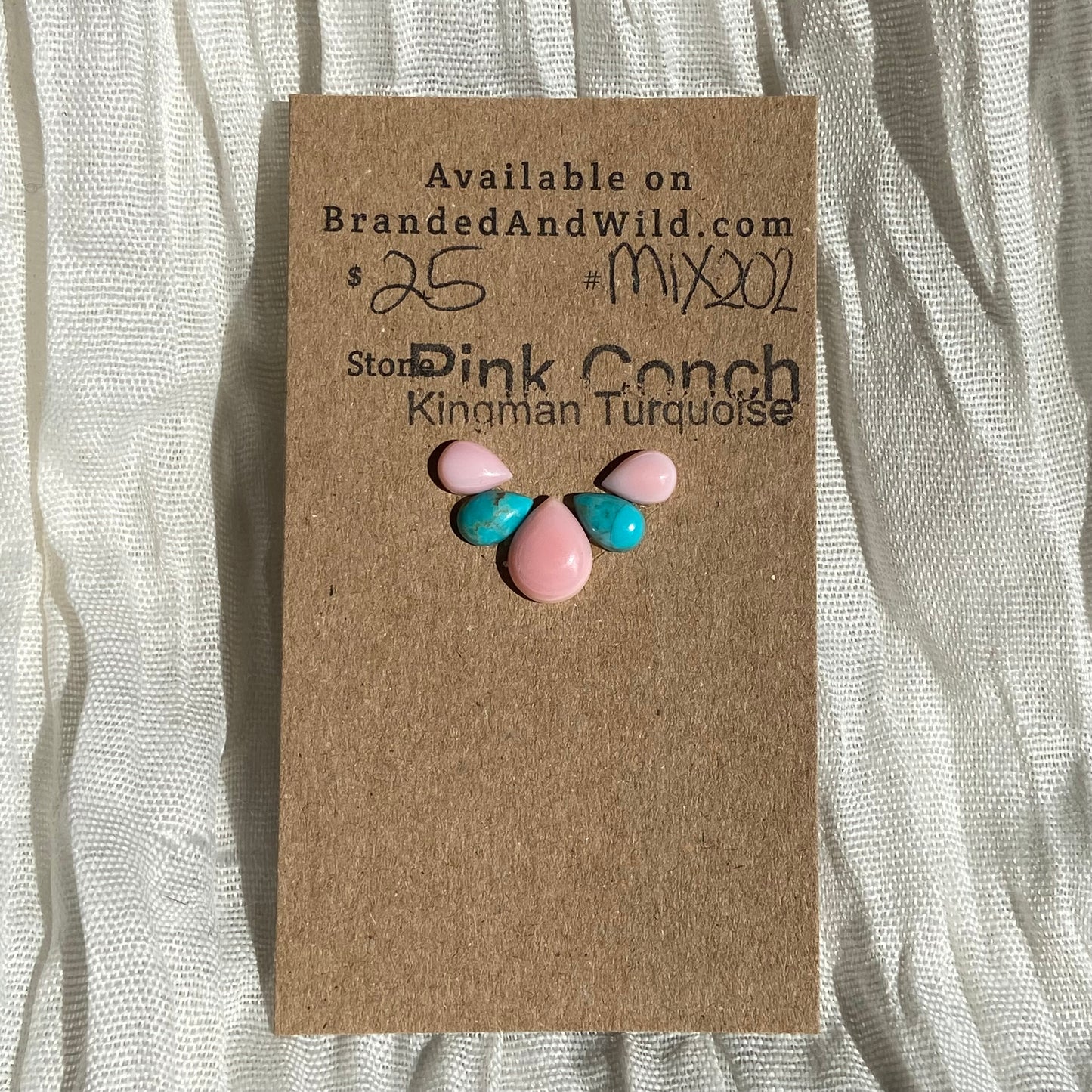 Pink Conch / Kingman Turquoise Cabochon - MIX202 80E0D489-88ED-4D8E-86E1-E45107093311 Brandedandwild.com