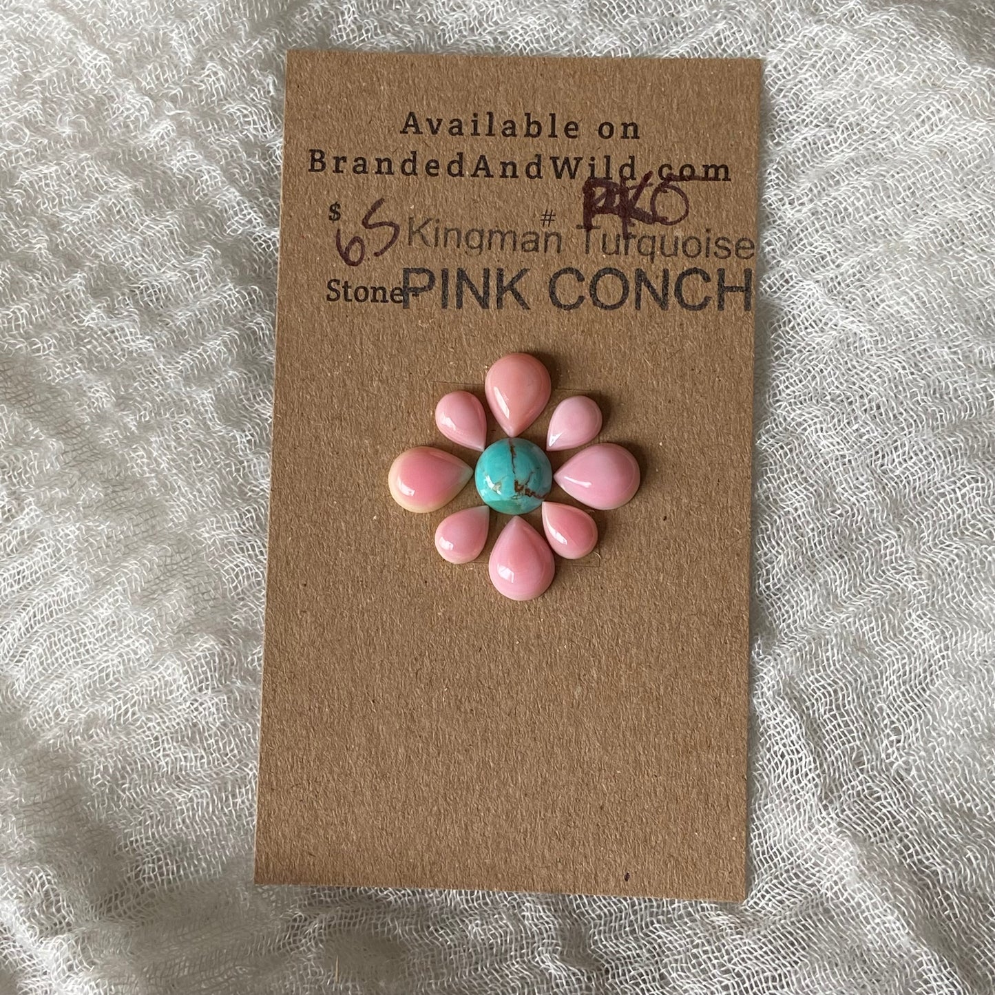 Pink Conch / Kingman Turquoise Cabochon - PK5