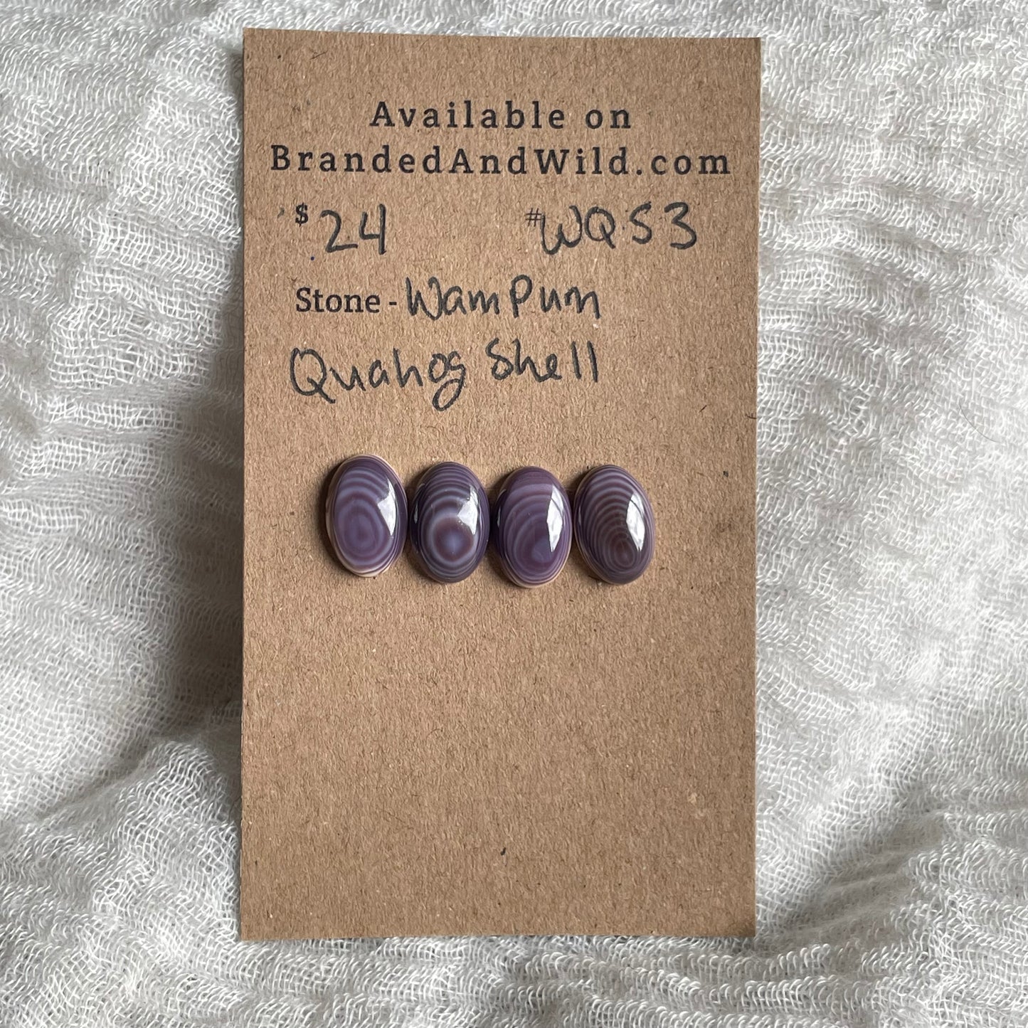 Wampum Quahog Shell Cabochon - WQS3 81110868-21ED-4D4F-958D-AFA8131DAD2E Brandedandwild.com