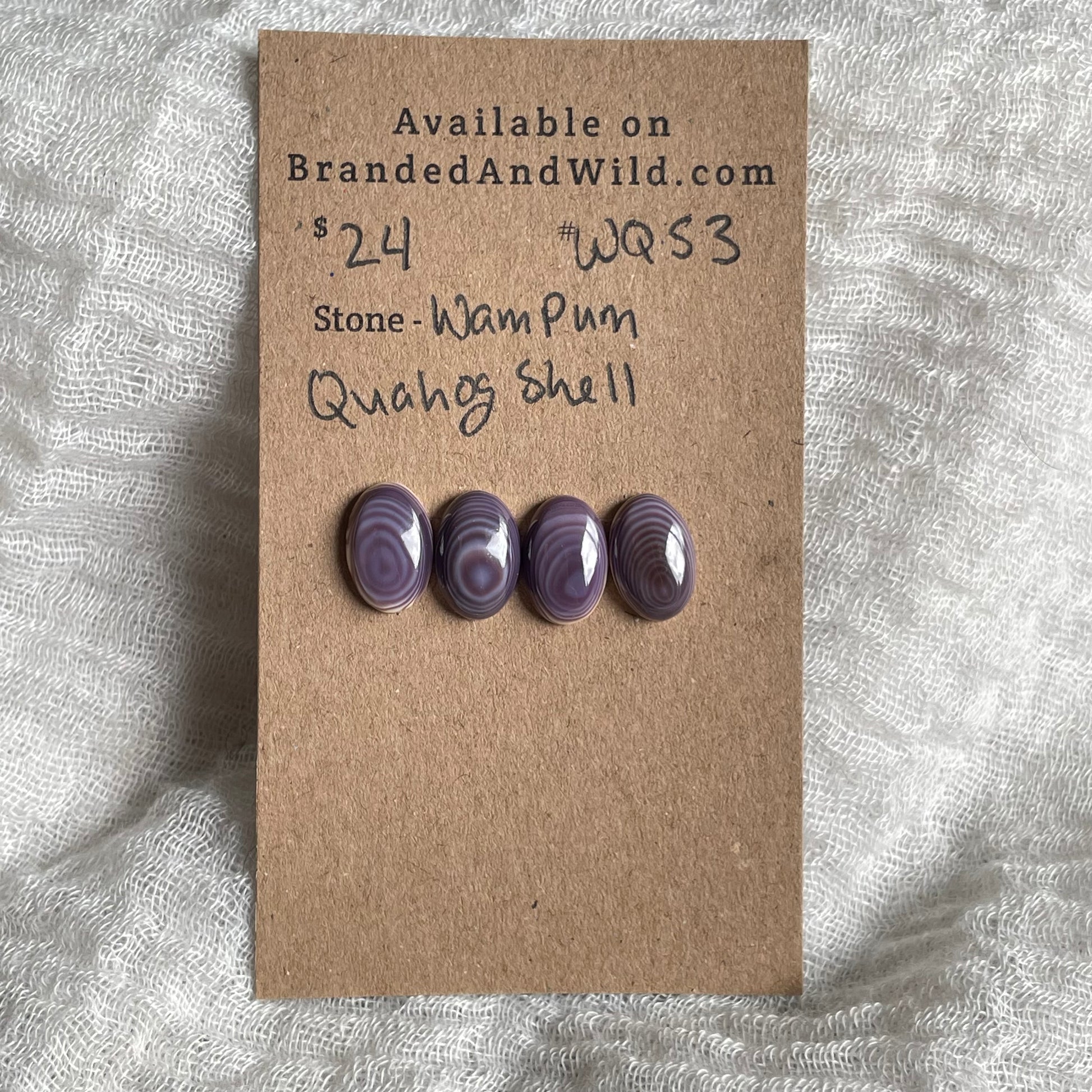 Wampum Quahog Shell Cabochon - WQS3 81110868-21ED-4D4F-958D-AFA8131DAD2E Brandedandwild.com