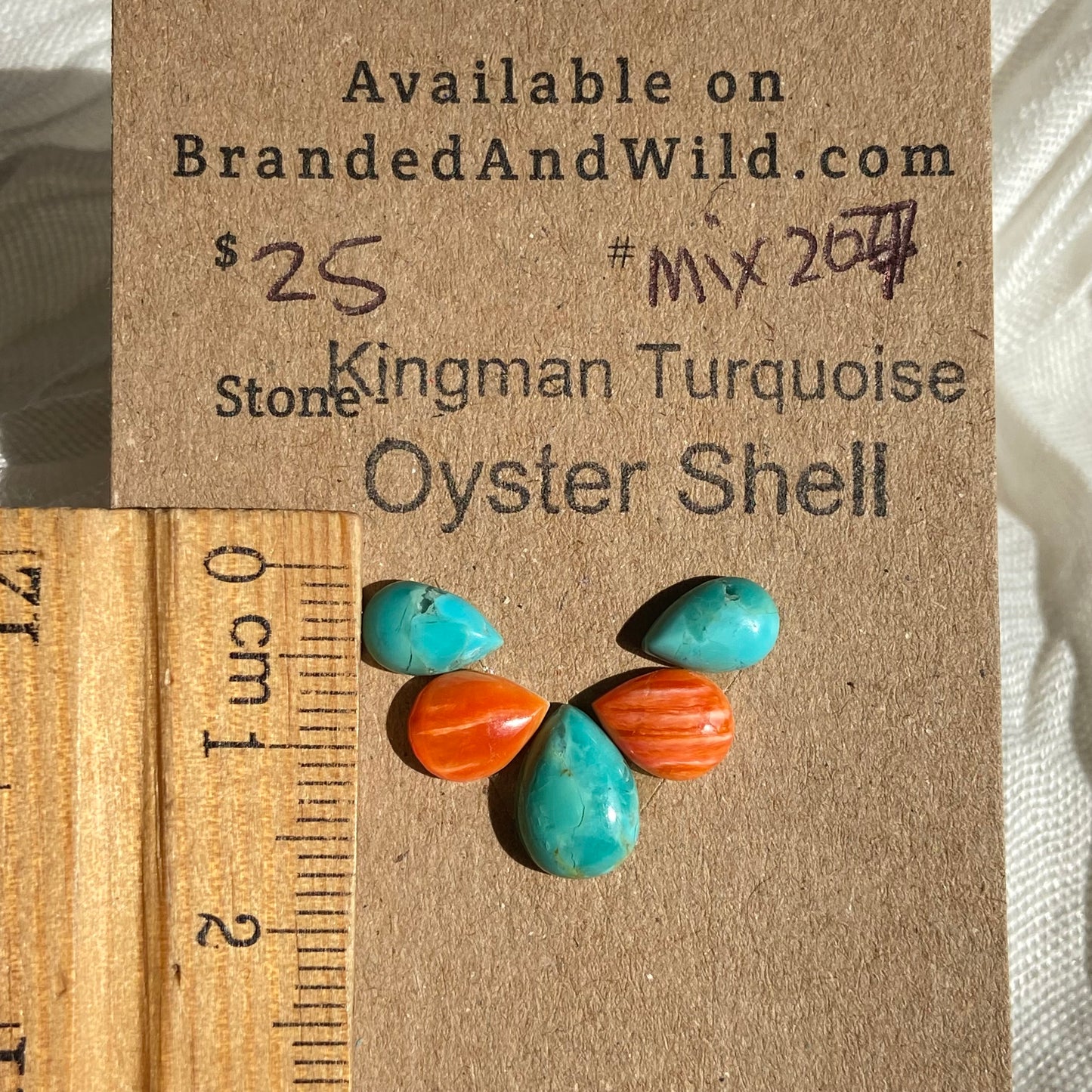 Oystershell / Kingman Turquoise Cabochon - MIX207 81156FA3-3D36-475C-A14A-96AAB30A6246 Brandedandwild.com