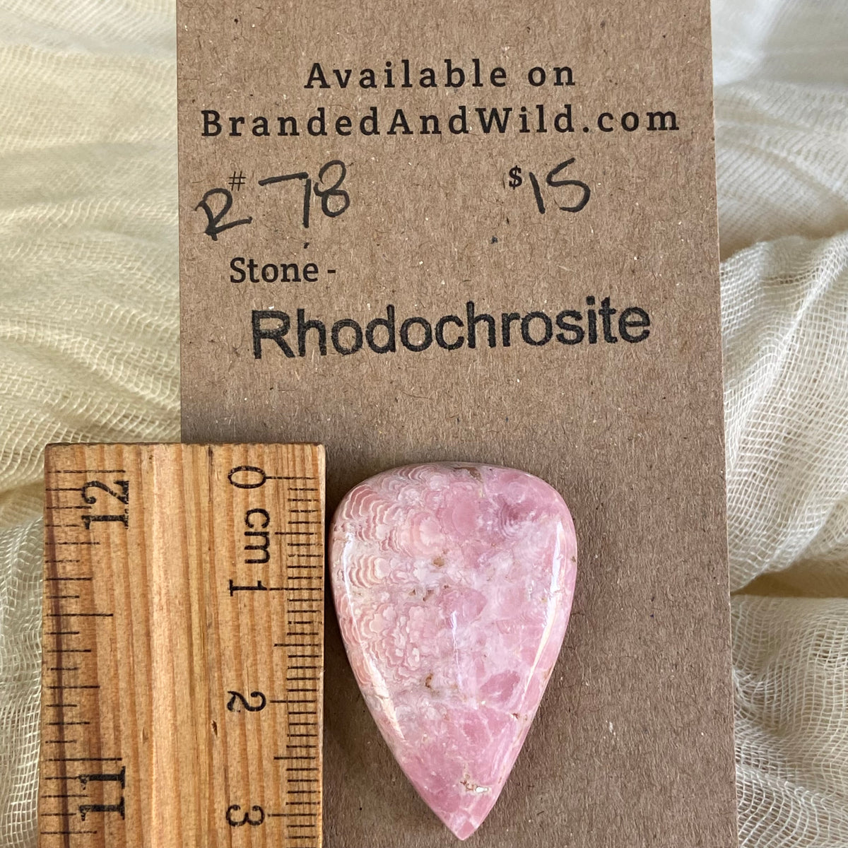Rhodochrosite Cabochon - R78 813DA4A9-80B8-4BFB-96B4-0CD14243F93D Brandedandwild.com
