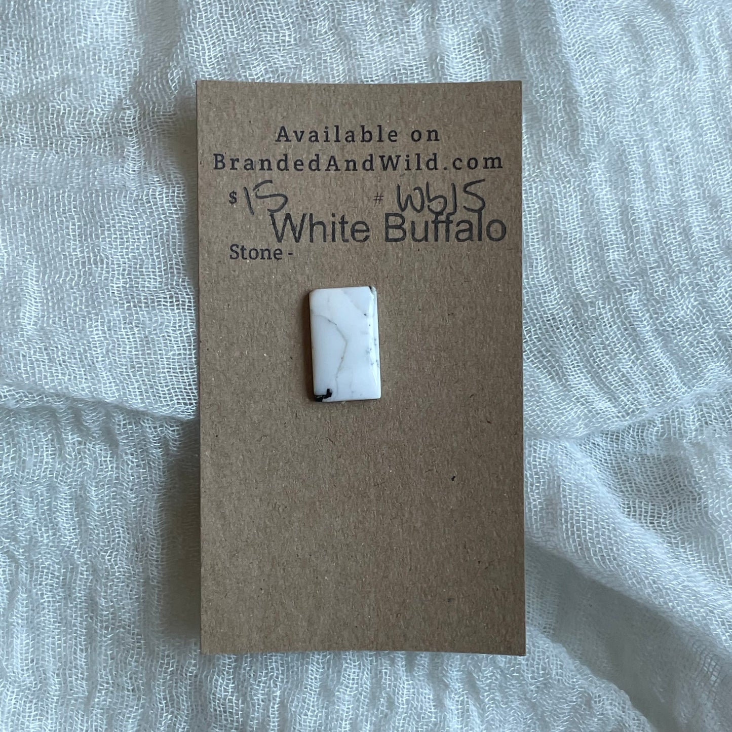 White Buffalo Cabochon - WB15 815FAC79-08D1-4CE8-8956-E38C4ED72103 Brandedandwild.com