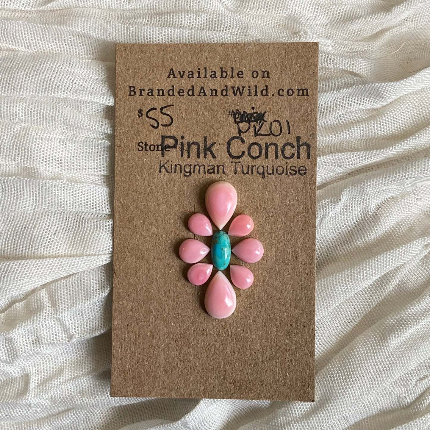 Pink Conch / Kingman Turquoise Cabochon - PK01 819798CB-678A-40D3-B843-10474E9FD478 Brandedandwild.com