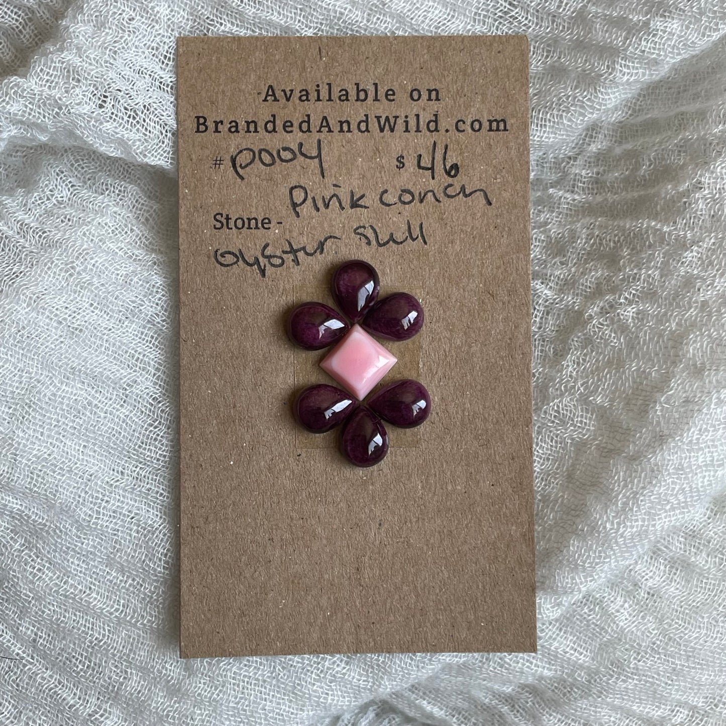 Pink Conch / Oyster Shell Cabochon - P004