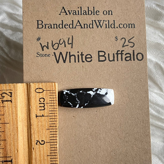 White Buffalo Cabochon - WB94 81C5518B-1D41-456F-8839-62349B709A68 Brandedandwild.com