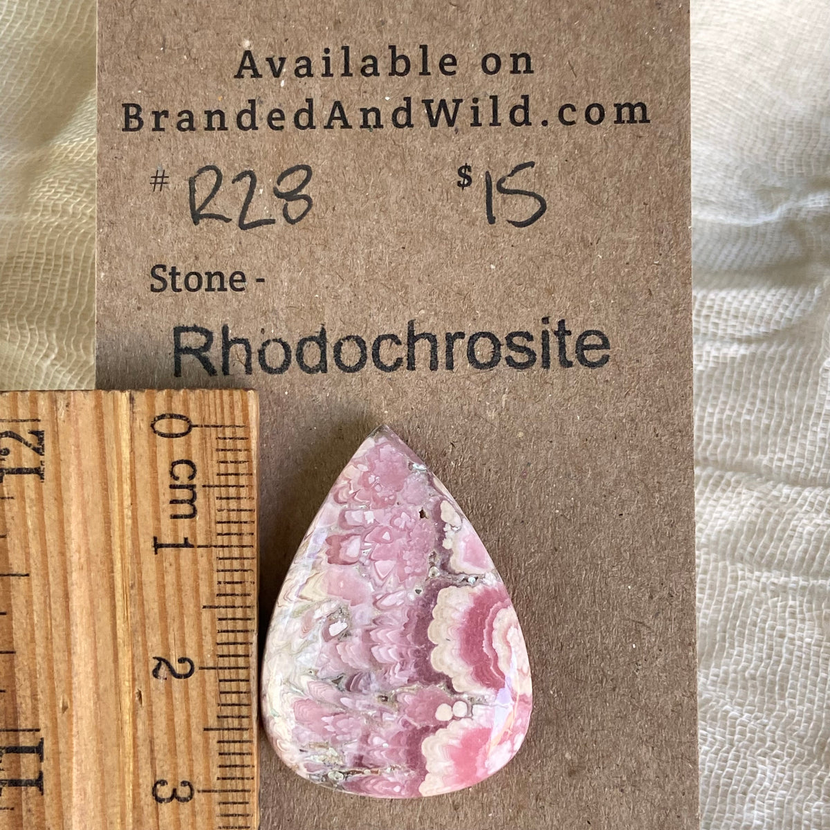 Rhodochrosite Cabochon - R28 81E039C7-165C-4F36-8A16-3EF187484CD7 Brandedandwild.com
