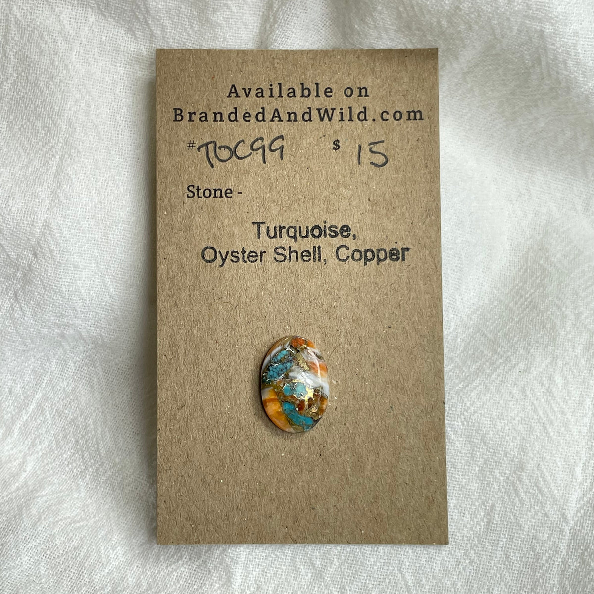 Turquoise, Oyster Shell, Copper Cabochon - TOC99
