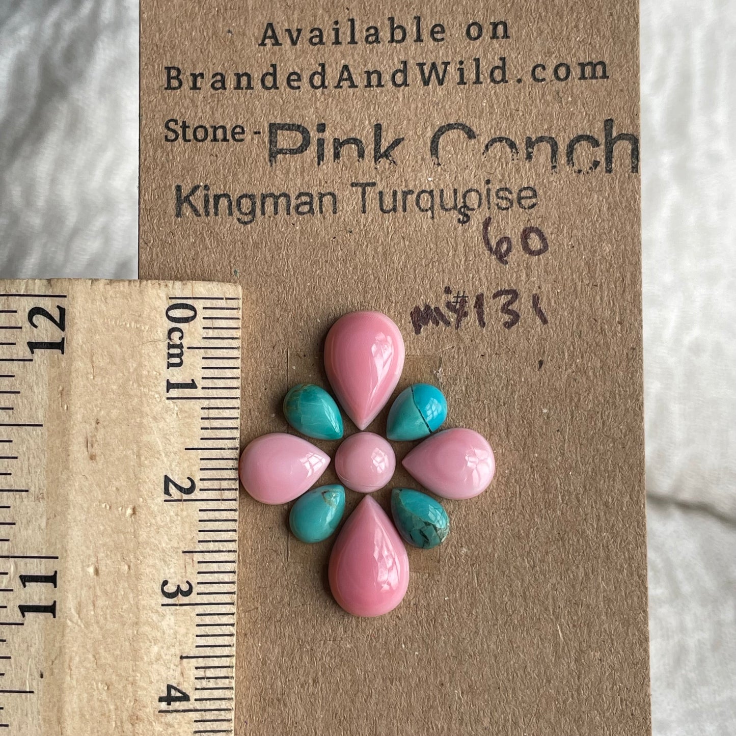 Turquoise / Pink Conch Cabochon - MIX131 82002AC6-20F6-413C-AF36-079C07480F9A Brandedandwild.com