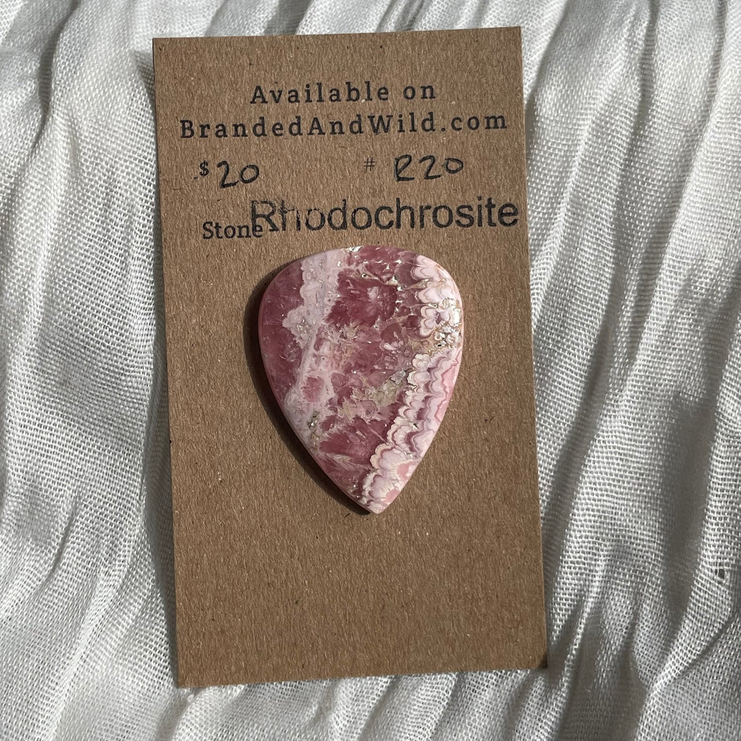 Rhodochrosite Cabochon - R20 821033F1-7FAA-4DD6-8AE4-B91839690B41 Brandedandwild.com