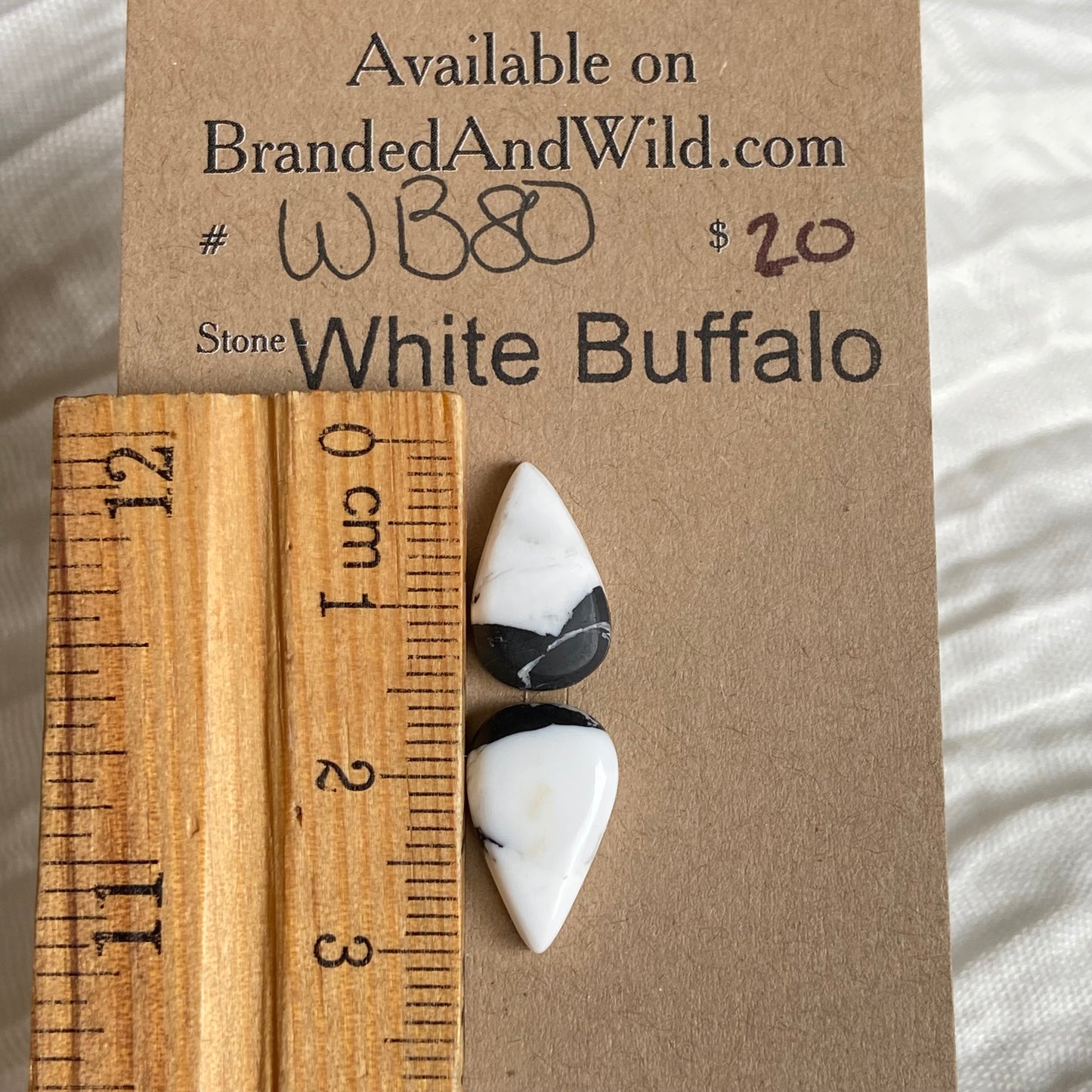 White Buffalo Cabochon - WB80 8224D66B-B047-4F39-B331-62F2D3BA56D3 Brandedandwild.com