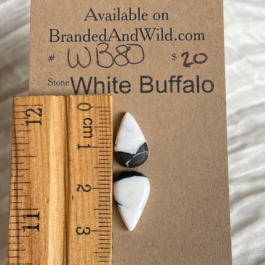 White Buffalo Cabochon - WB80 8224D66B-B047-4F39-B331-62F2D3BA56D3 Brandedandwild.com