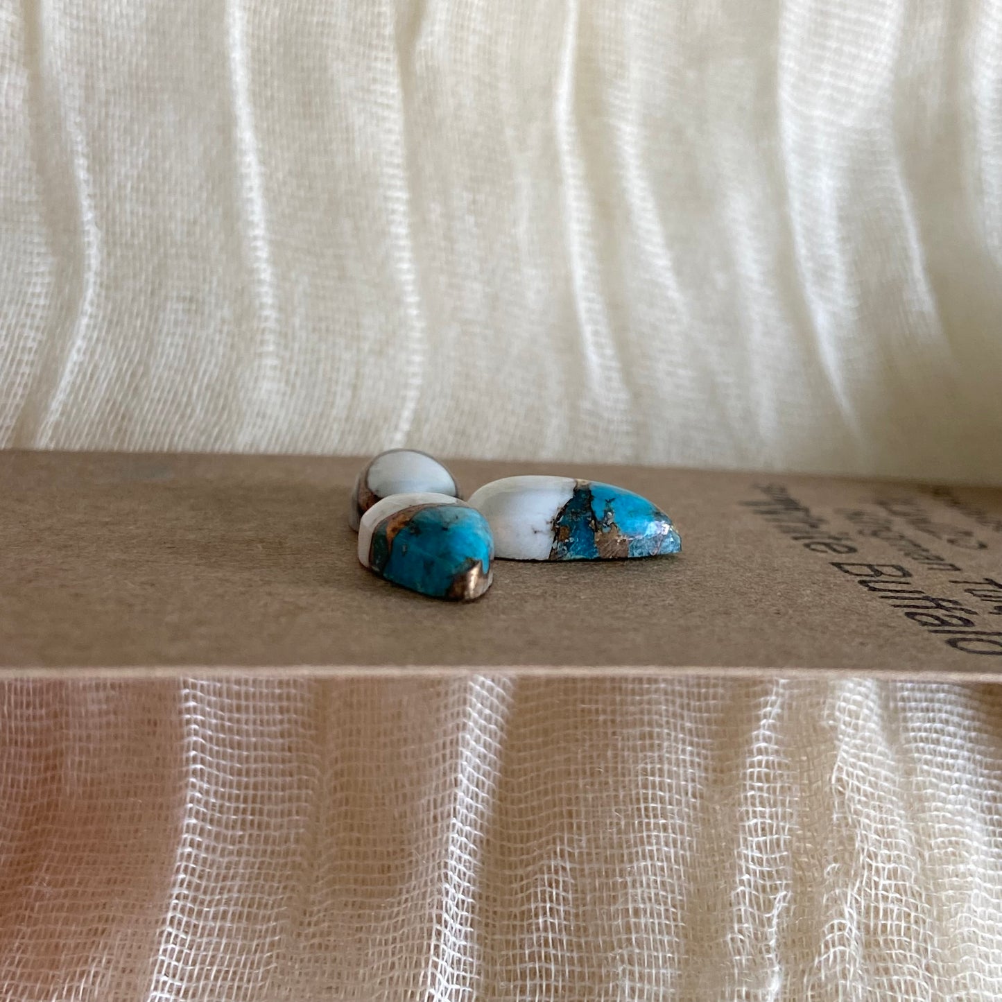 Kingman Turquoise, White Buffalo, Copper Cabochon - KW20