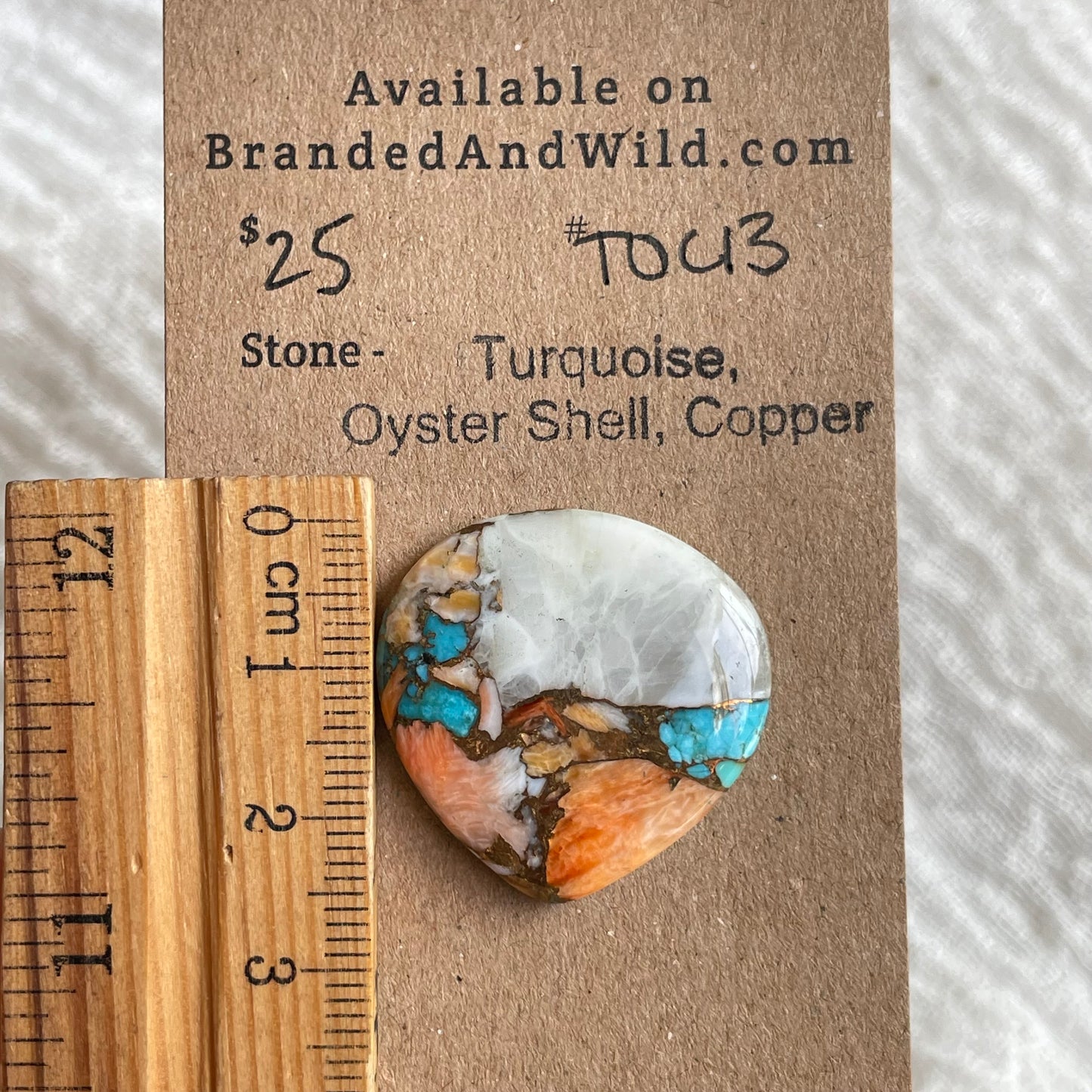 Turquoise, Oystershell, Copper Cabochon - TOC13 8275C59F-38C2-4D5A-8B02-E670ECFA1A74 Brandedandwild.com