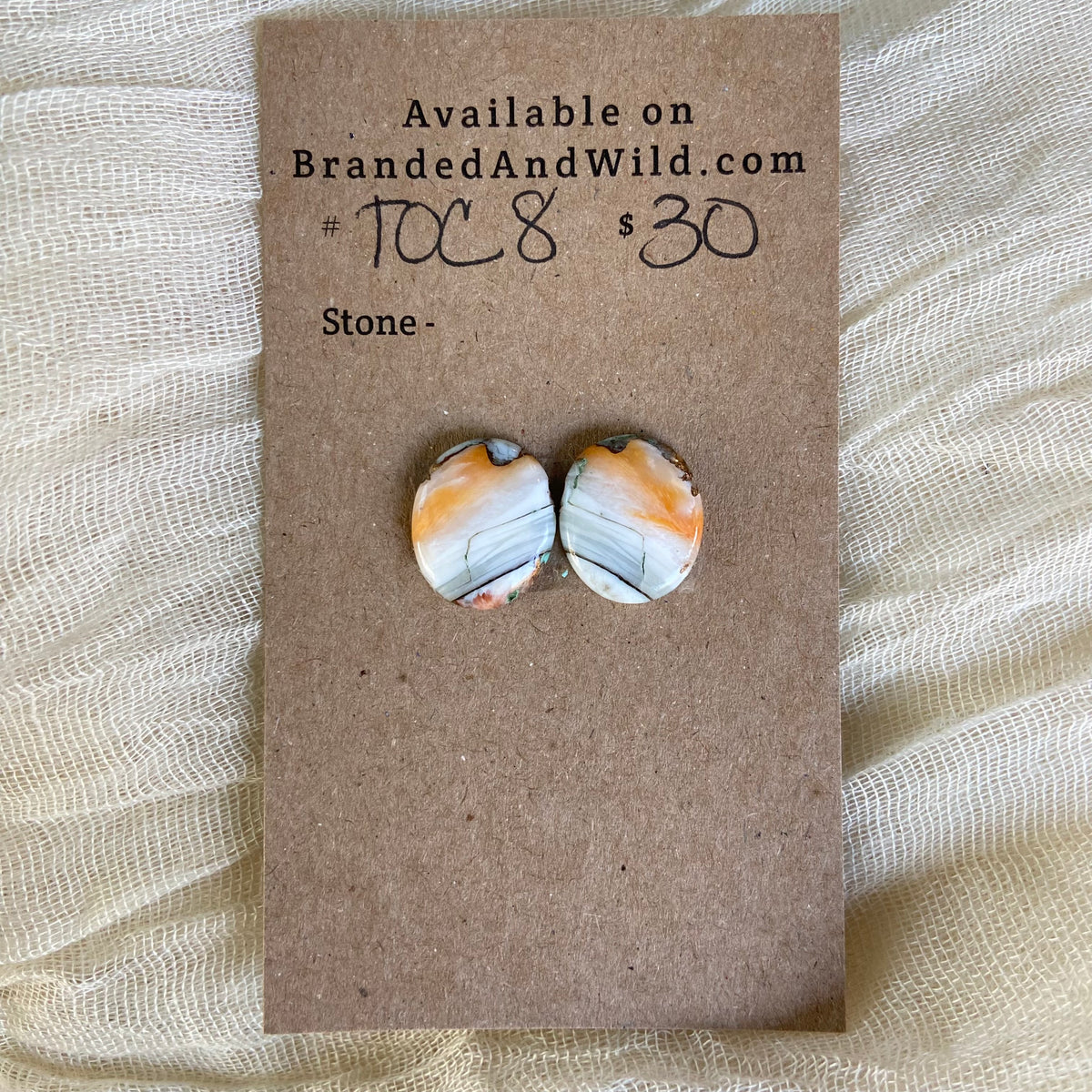 Turquoise, Oyster Shell, Copper Cabochon - TOC8 828A2EB1-3641-40E6-B99E-FF58E0B47359 Brandedandwild.com