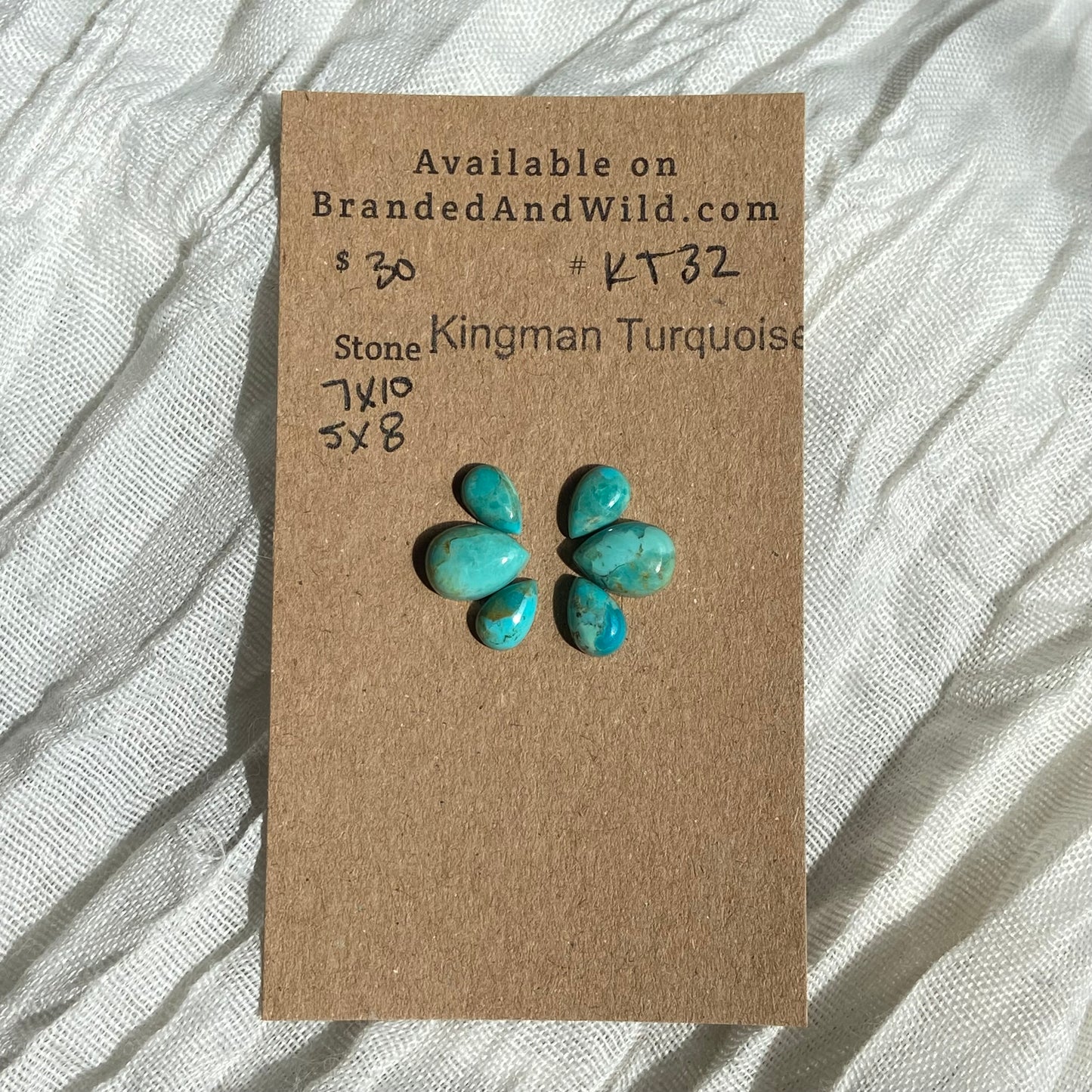 Kingman Turquoise Cabochon - KT32 82957076-2813-4115-831A-584C9D64A185 Brandedandwild.com