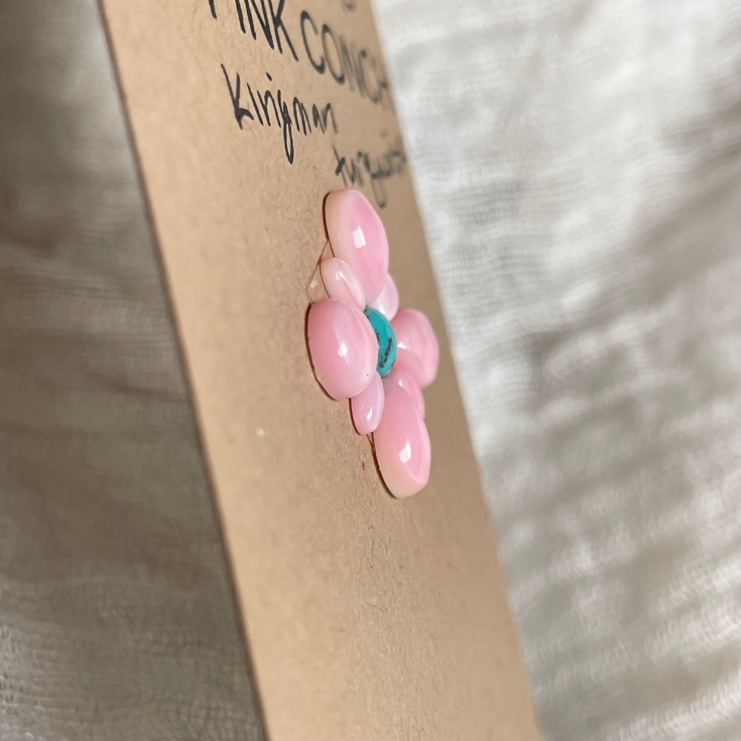Kingman Turquoise / Pink Conch Cabochon - Mix239 82DCF171-DEFF-4C0A-A961-17578544F149 Brandedandwild.com