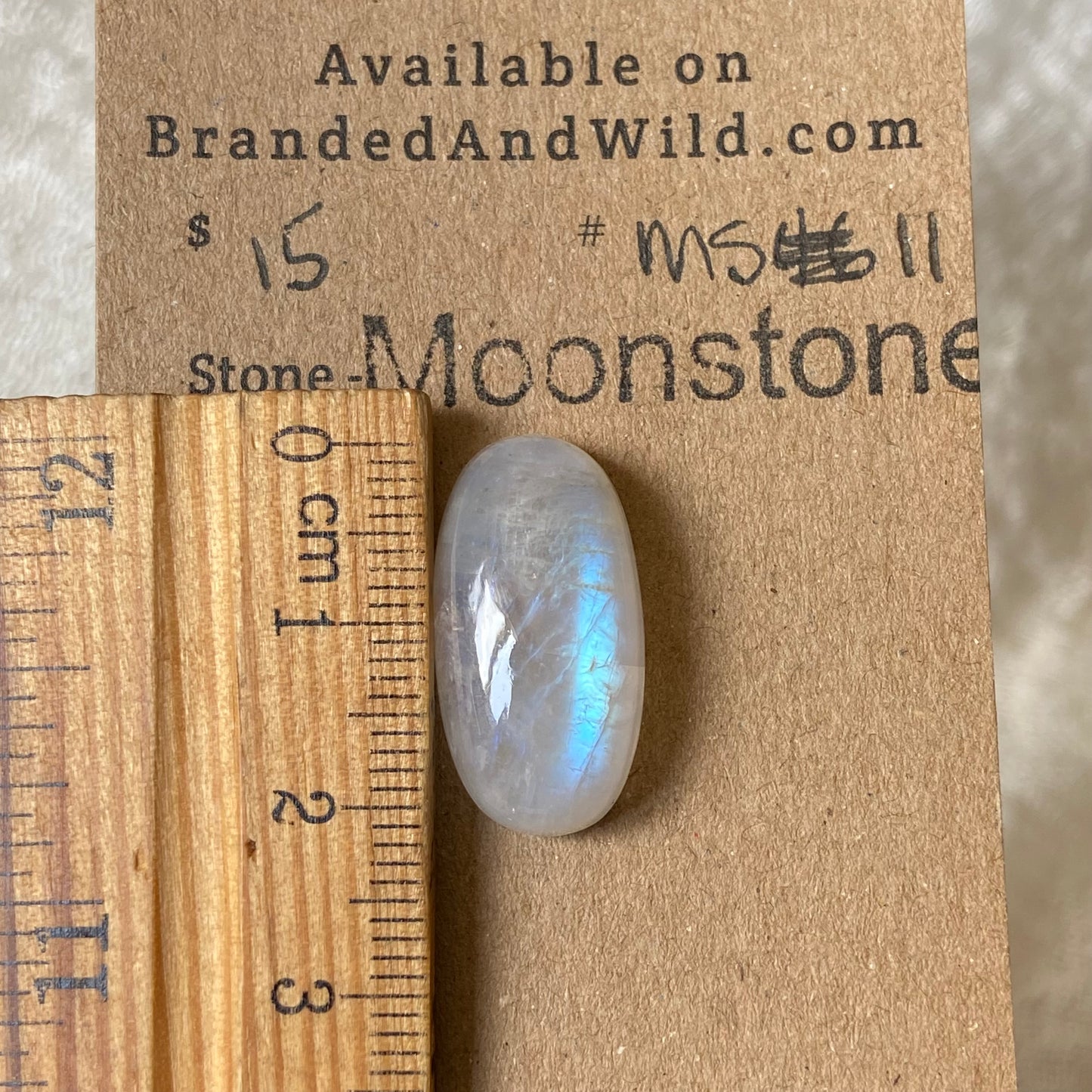 Moonstone cabochon - MS11 83221A6F-E992-49BA-ADD5-1154F2B89266 Brandedandwild.com