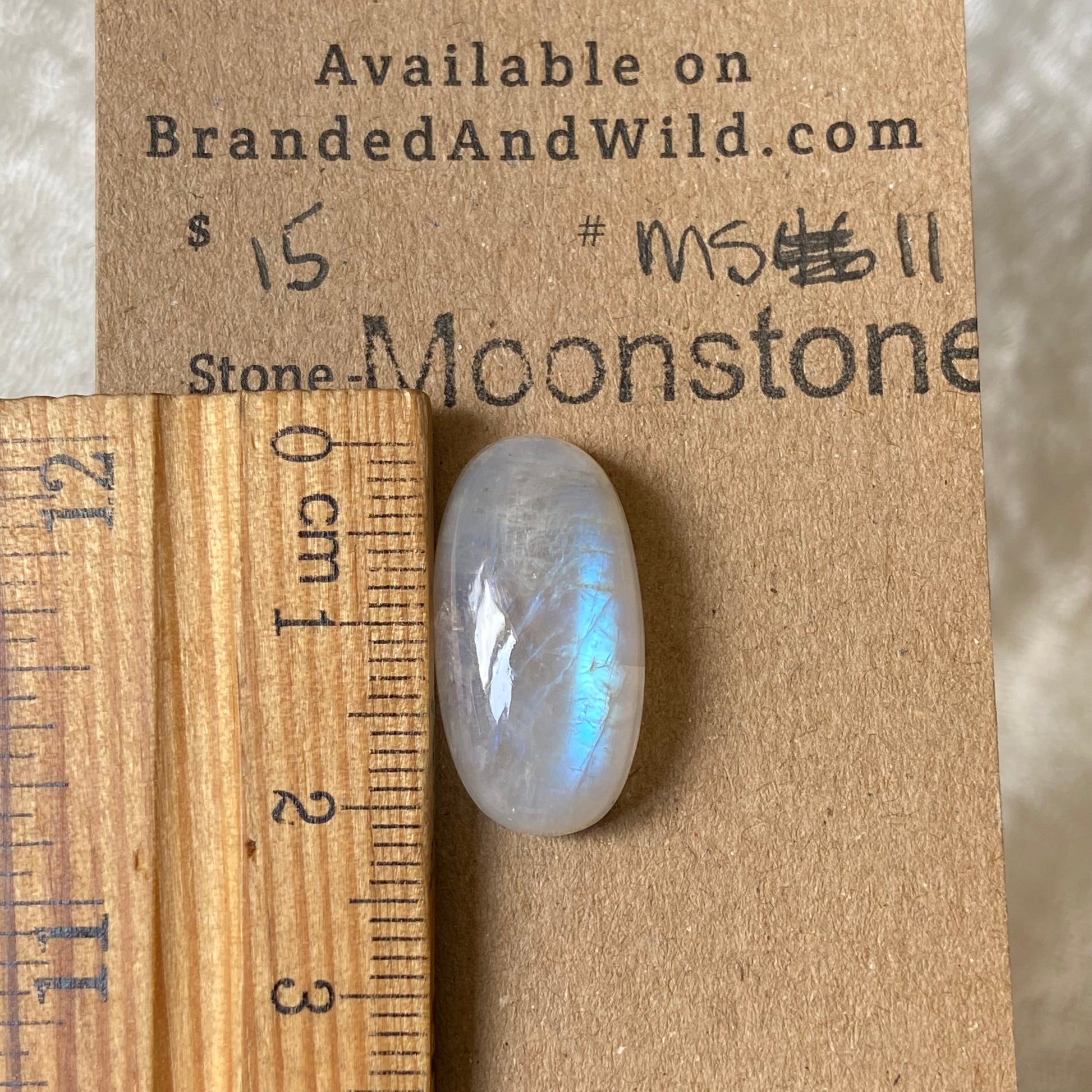 Moonstone cabochon - MS11 83221A6F-E992-49BA-ADD5-1154F2B89266 Brandedandwild.com