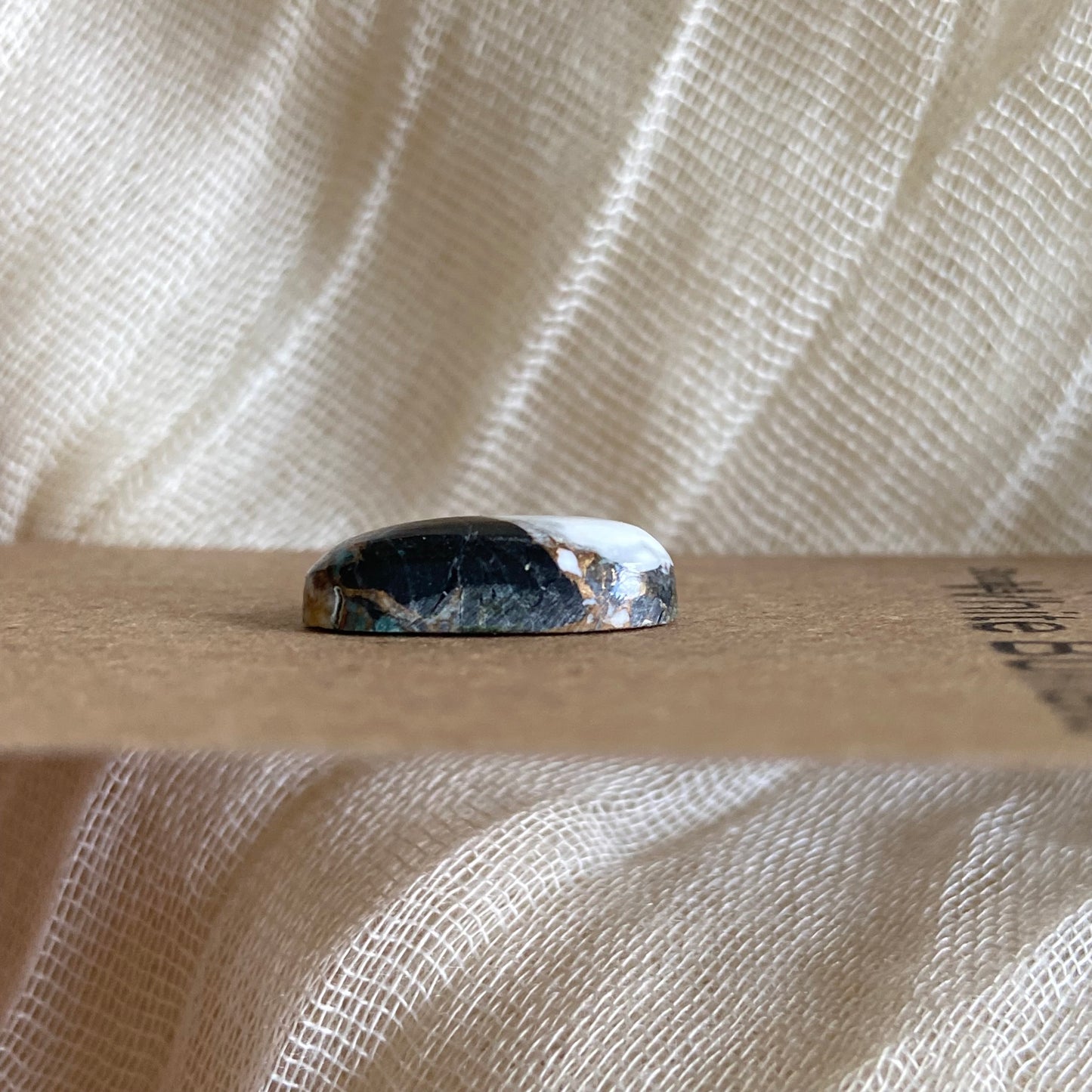 Kingman Turquoise, White Buffalo, Copper Cabochon - KW12