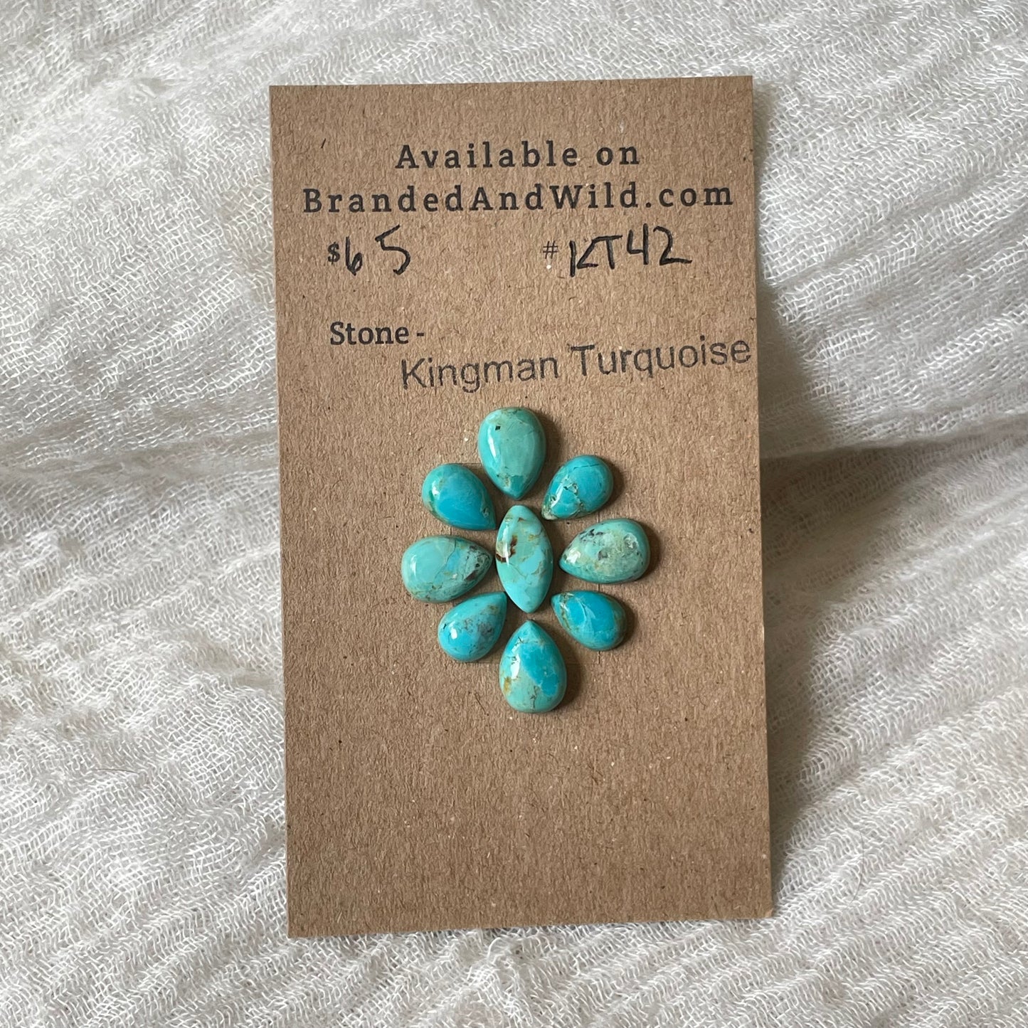 Kingman Turquoise Cabochon - KT42 8326B84C-5759-4DCB-B984-6DED511C0AAF Brandedandwild.com