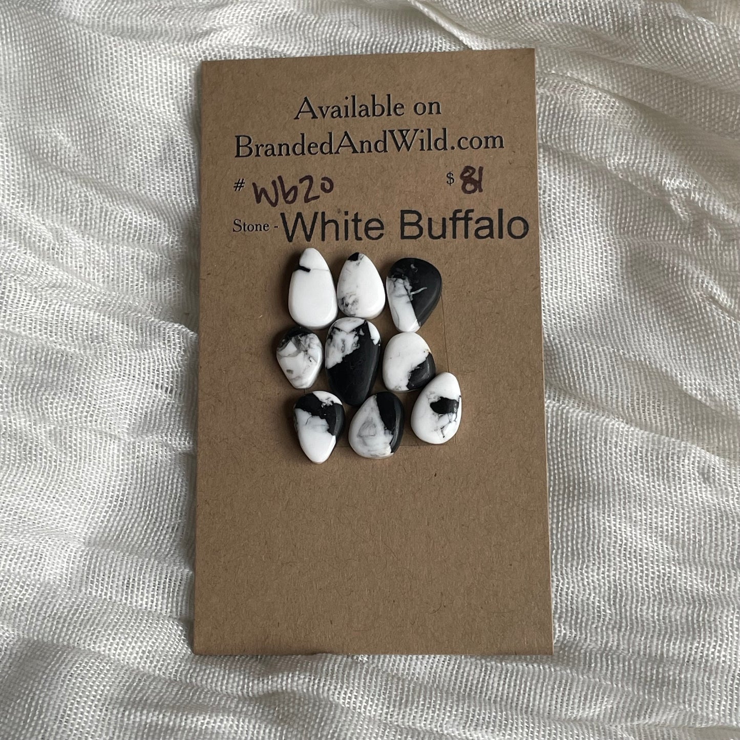 White Buffalo Cabochon - WB20 8340603F-BAD9-4CFA-9A8E-0ECCEB565210 Brandedandwild.com