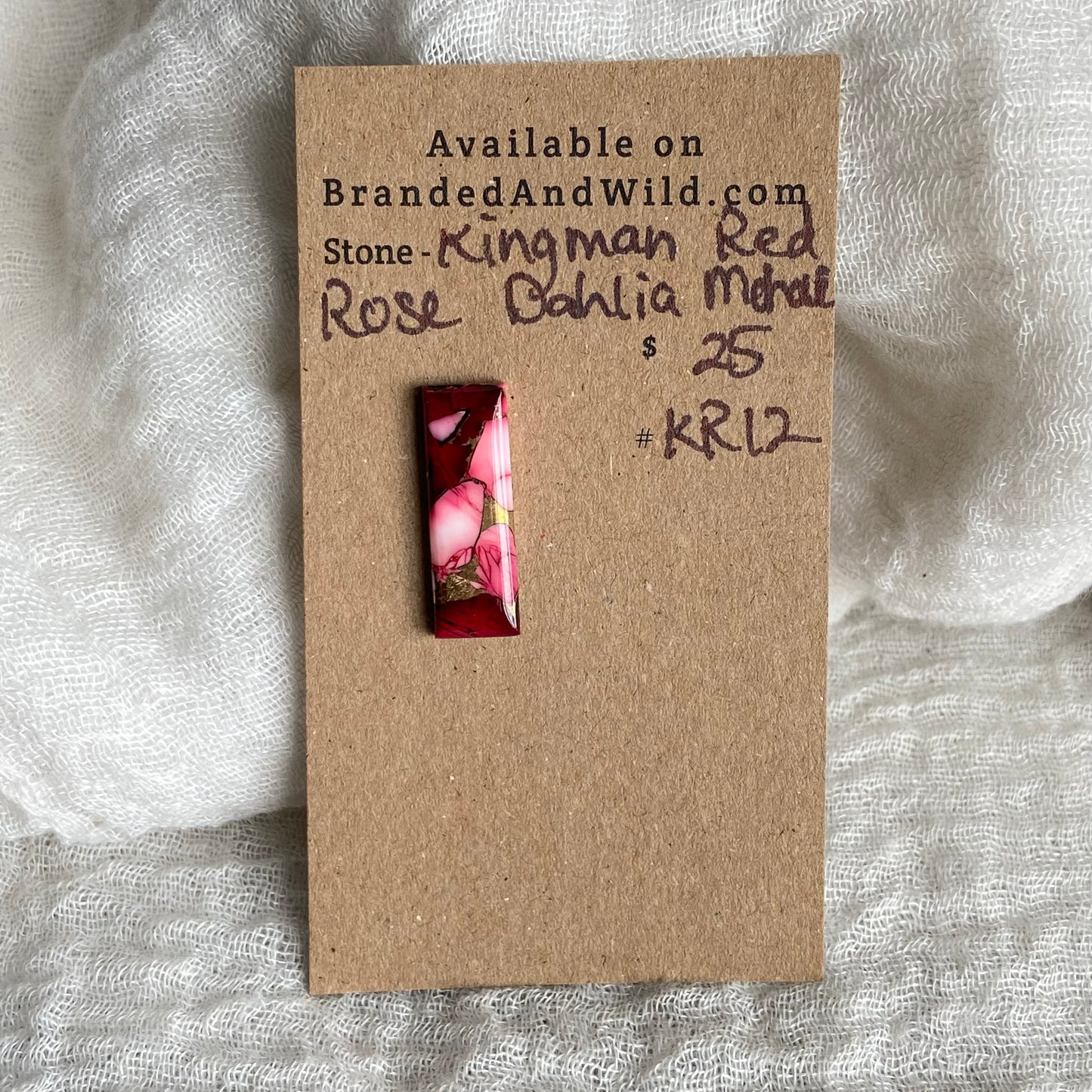 Kingman Red Dahlia Rose Mohave Cabochon - KR12