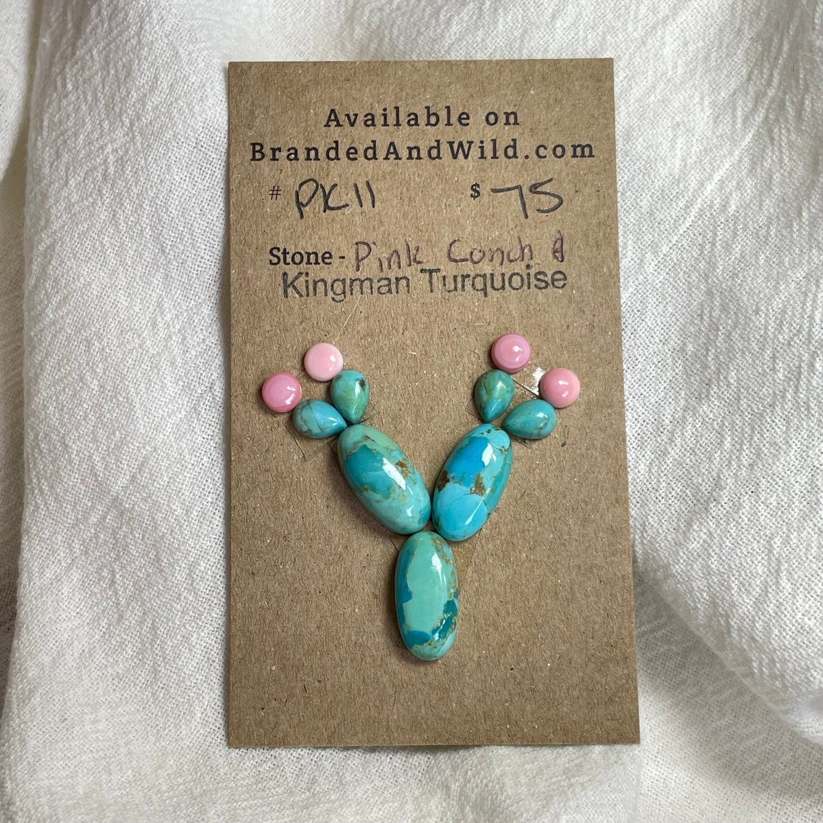 Pink Conch / Kingman Turquoise Cabochon - PK11 8352E601-F77F-43C0-AE26-AB55BFA392C0 Brandedandwild.com