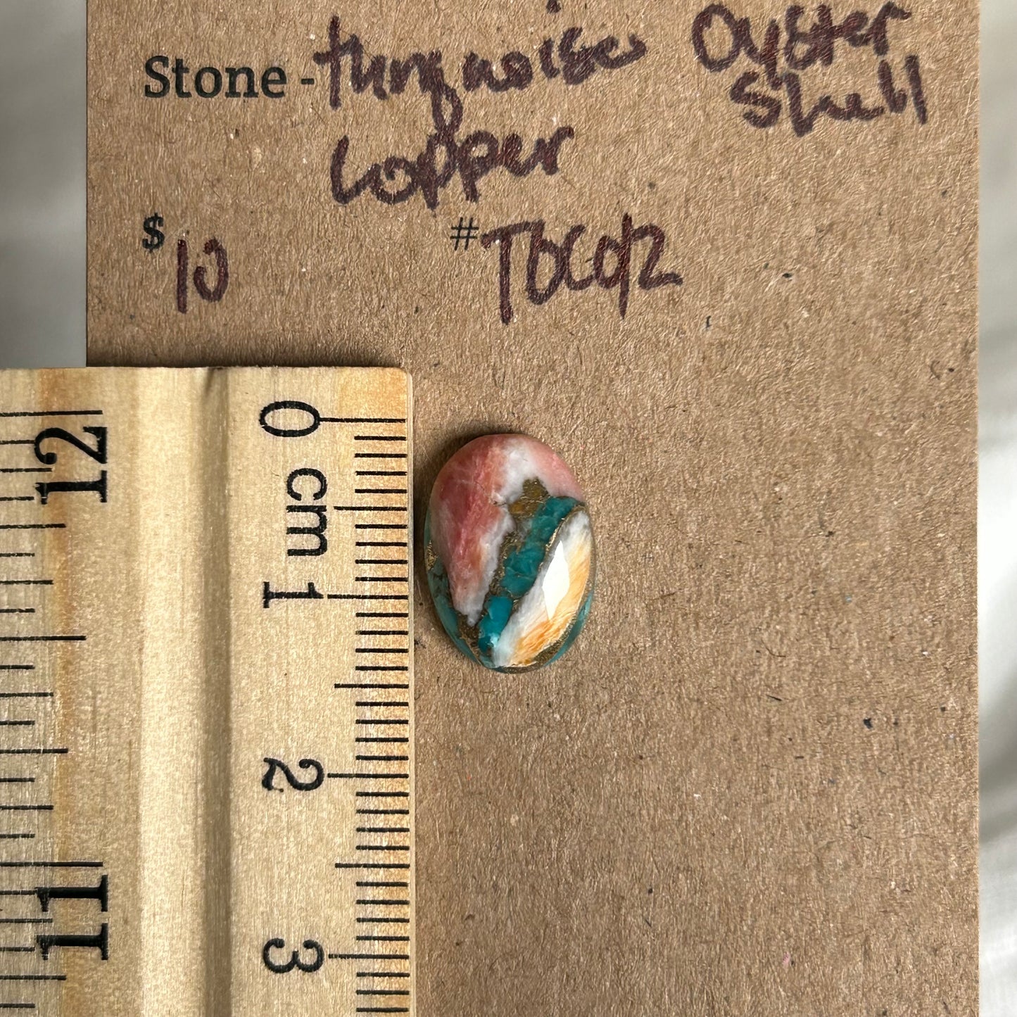 Turquoise, Oystershell, Copper Cabochon - TOC012