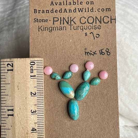 Kingman / Pink Conch Cabochon - Mix158 83F4876C-D9E0-4F8A-8037-48A08A5B03C9 Brandedandwild.com
