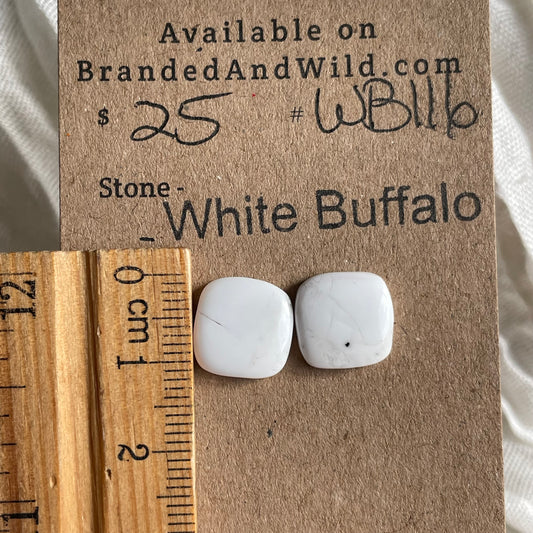 White Buffalo Cabochon - WB116 840806D2-C67D-458C-9952-4FB4A52C140B Brandedandwild.com
