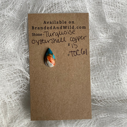 Turquoise, Oystershell, Copper Cabochon - TOC61