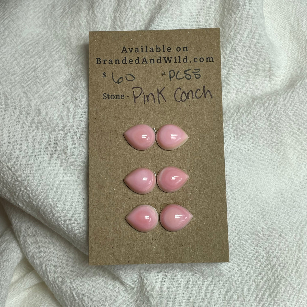Pink Conch Cabochon - PC58 84508570-C41A-4550-9882-FC219164E502 Brandedandwild.com
