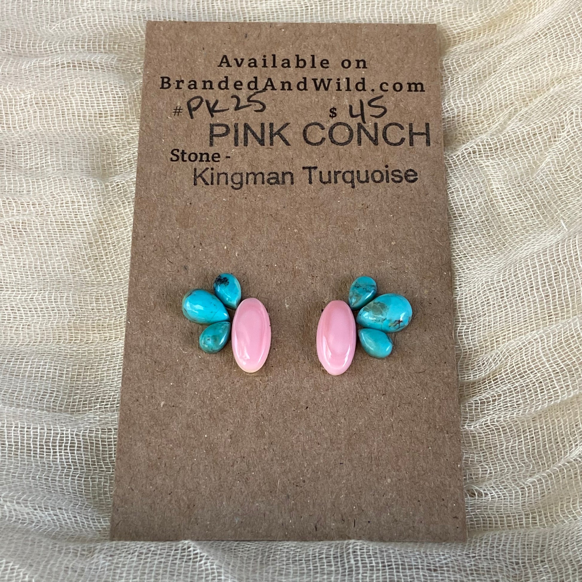 Pink Conch / Kingman Cabochon - PK25 84858803-53A7-45AC-8AF0-204DD78C774E Brandedandwild.com