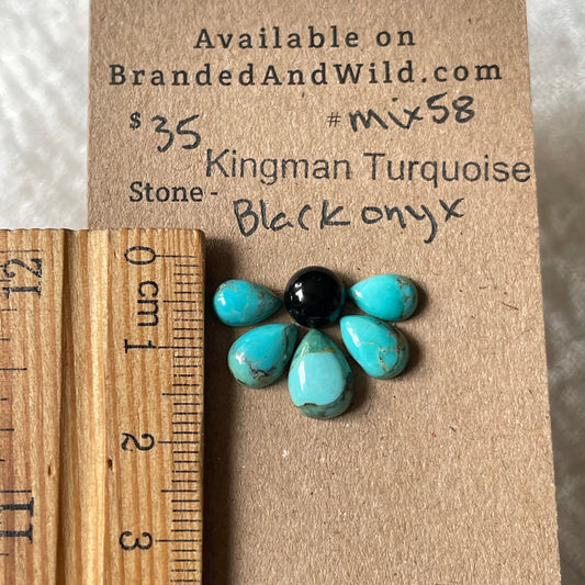 Kingman / Black Onyx Cabochon - Mix58 849D1B00-53F1-4152-9E64-C98A7C6B0EF8 Brandedandwild.com