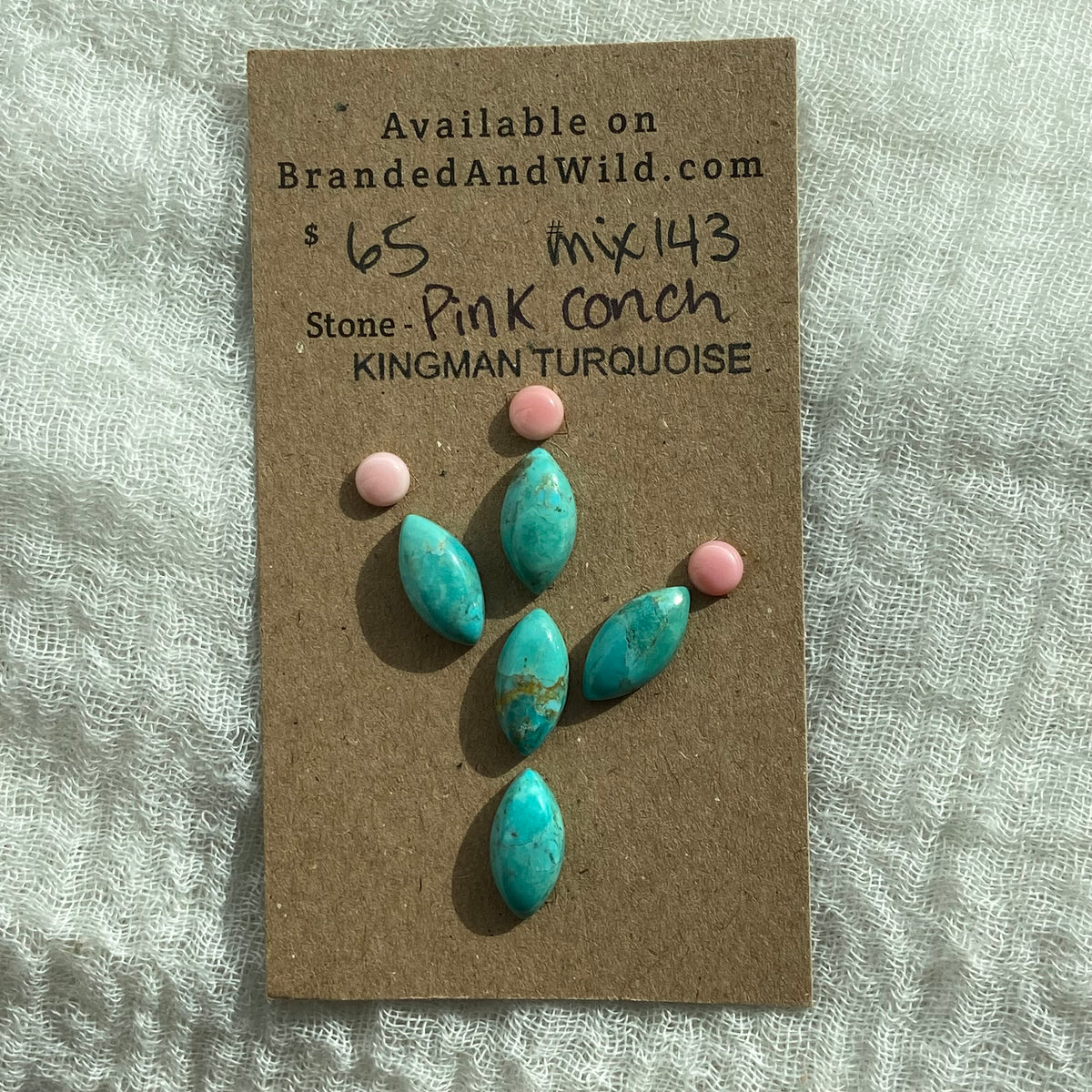 Pink Conch / Kingman Cabochon - Mix143