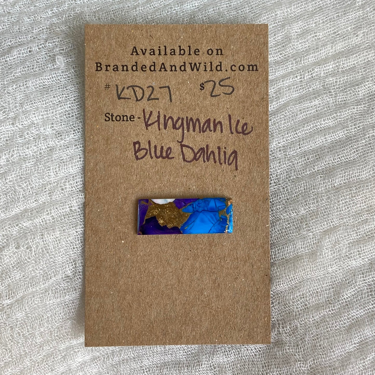 Kingman Ice Blue Dahlia Cabochon - KD27