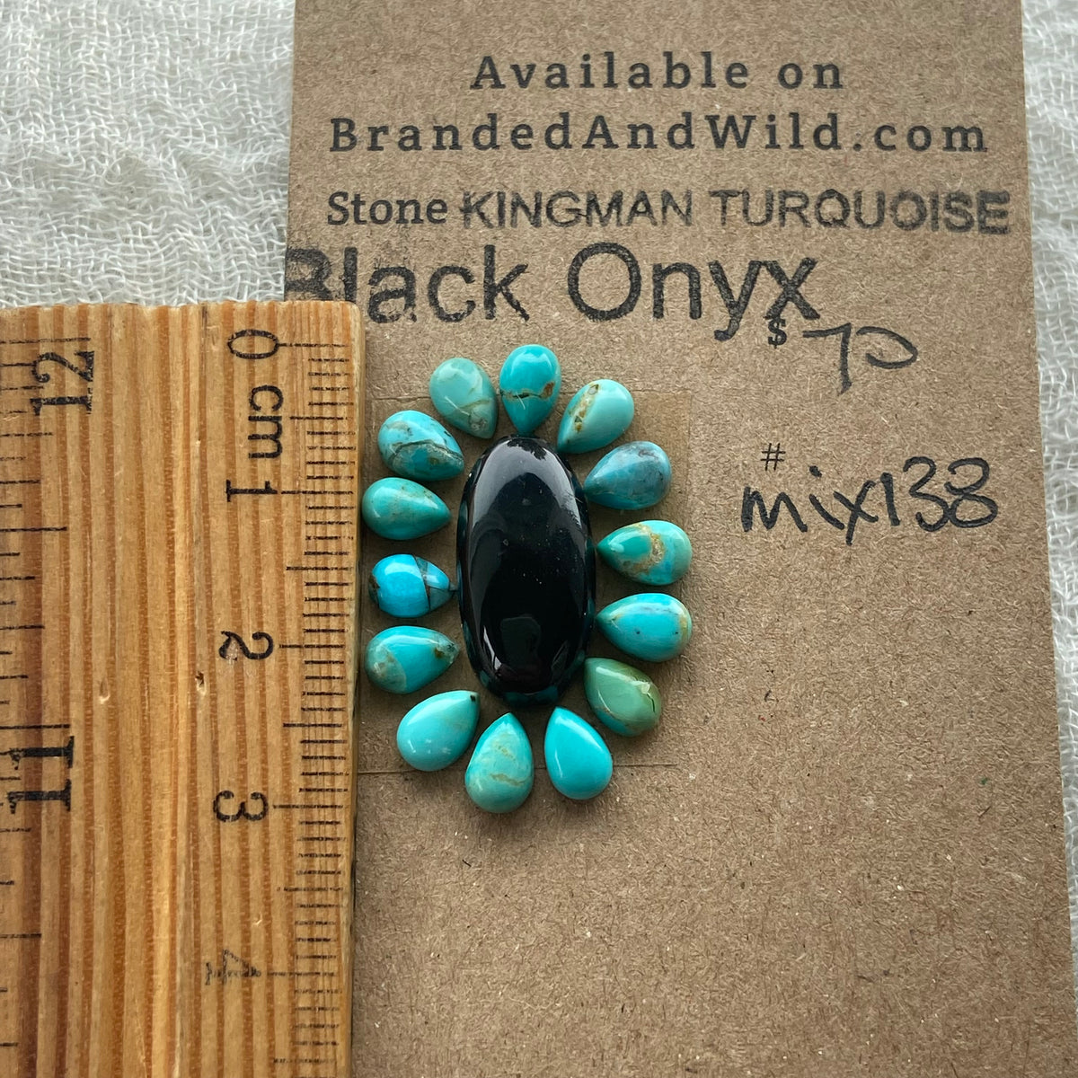 Kingman / Black Onyx Cabochon - Mix138