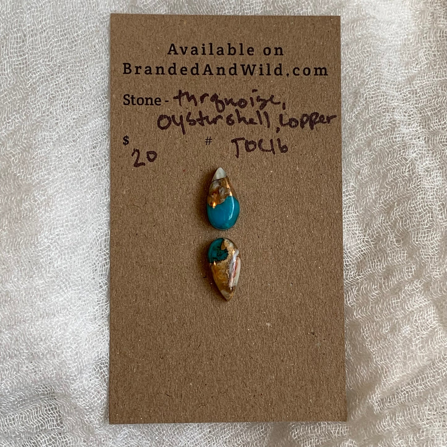 Turquoise, Oystershell, Copper Cabochon - TOC16