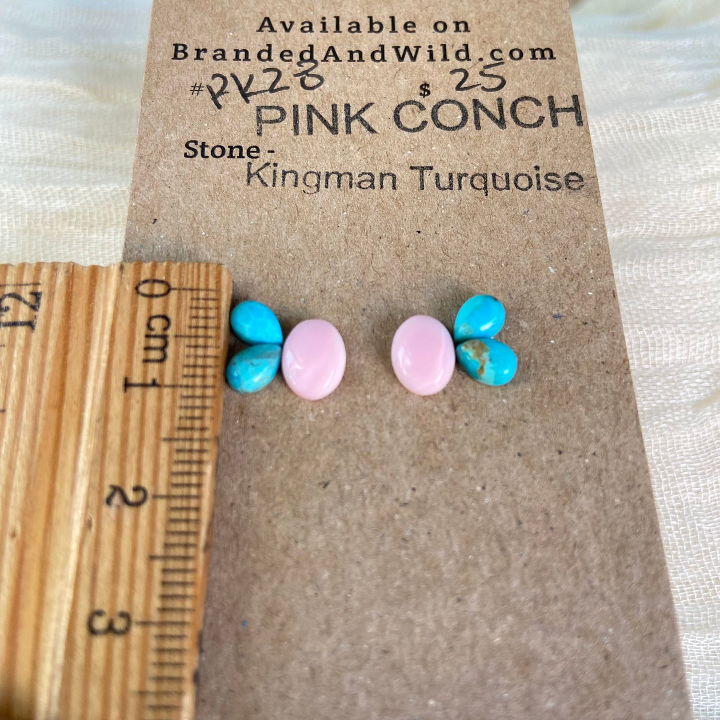 Pink Conch / Kingman Cabochon - PK28 851BC78B-E5B2-446C-98D4-5FEE7EA0C3F5 Brandedandwild.com