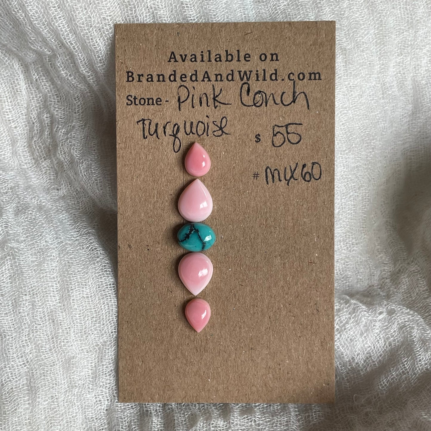 Turquoise / Pink Conch - Cabochon - Mix60 8555C402-1C54-4439-8512-365D8E9B41DF Brandedandwild.com