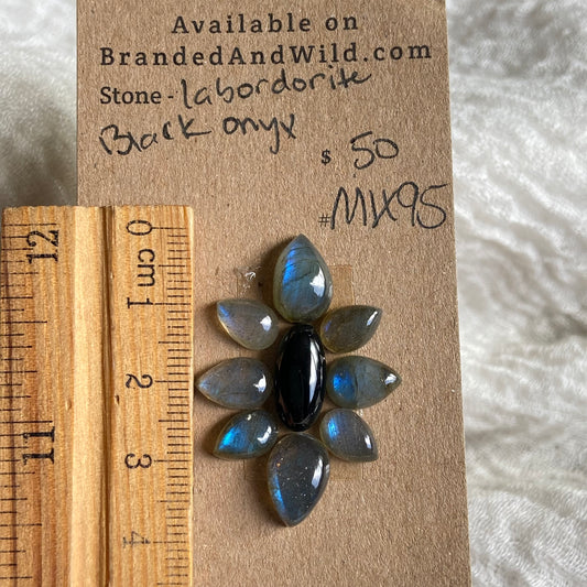 Black Onyx / Labordorite Cabochon - Mix95 85A39DA4-307D-46FA-B78B-3732D185DEC7 Brandedandwild.com